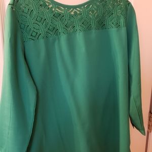 Van Heusen Medium Mixed Media Kelly Green Blouse